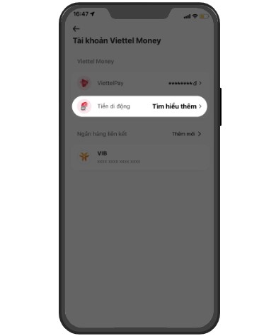 đăng ký dịch vụ Mobile Money Viettel