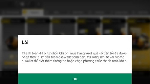 Tại sao Momo E-wallet bị lỗi không thanh toán được Google Play